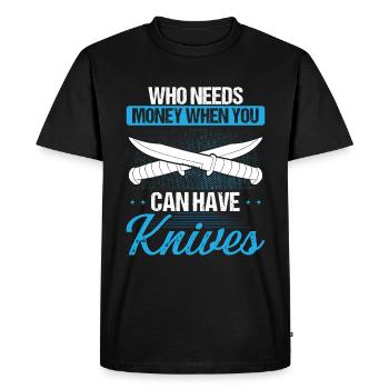 Fabricant de couteaux Humor Bladesmithing Blade Collector - T-shirt Premium bio Homme - noir - Devant - Nico (187cm)