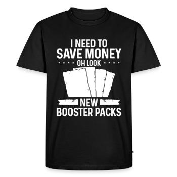 Trading Card Game Collector save money Card - Men's Premium Organic T-Shirt - black - Front - Nico (187cm)