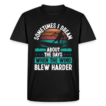 Kiteboarder Wind Kitesurfing Kitesurf Retro Kite - Men's Premium Organic T-Shirt - black - Front - Nico (187cm)