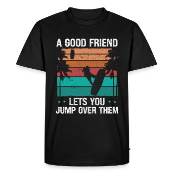 Kiteboarder sauter sur son ami Kite Kiteboard - T-shirt Premium bio Homme - noir - Devant - Nico (187cm)