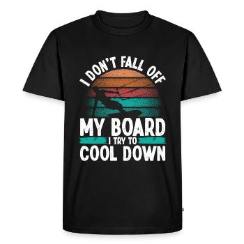 I don't fall down Funny Kiteboarder Vintage KiteI d - Men's Premium Organic T-Shirt - black - Front - Nico (187cm)