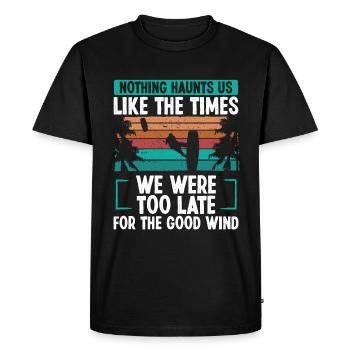 Kiteboarder Vintage Kite Strong Wind Kitesurfing - Men's Premium Organic T-Shirt - black - Front - Nico (187cm)