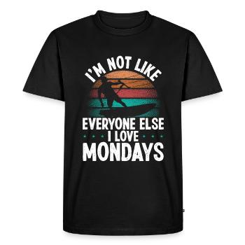 Vintage I love Mondays Funny Kiteboarder Kite - Men's Premium Organic T-Shirt - black - Front - Nico (187cm)