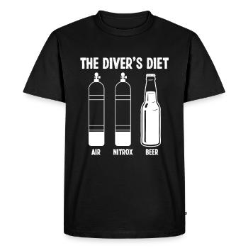 Scuba Diving The Divers Diet Snorkeling DiverScuba - Men's Premium Organic T-Shirt - black - Front - Nico (187cm)