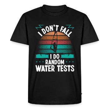 Funny Random Water Tests Humor Windsurfing - Men's Premium Organic T-Shirt - black - Front - Nico (187cm)
