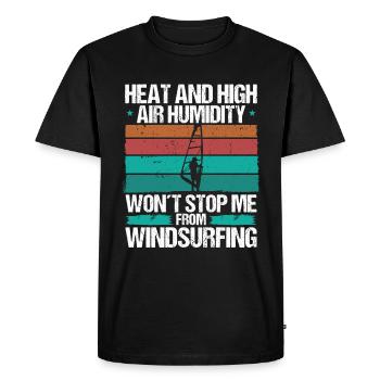 Chaleur Air Humidité Vent fort Planche à voile - T-shirt Premium bio Homme - noir - Devant - Nico (187cm)