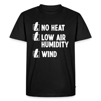 Pas de chaleur Faible humidité de l’air Vent Planche à voile - T-shirt Premium bio Homme - noir - Devant - Nico (187cm)