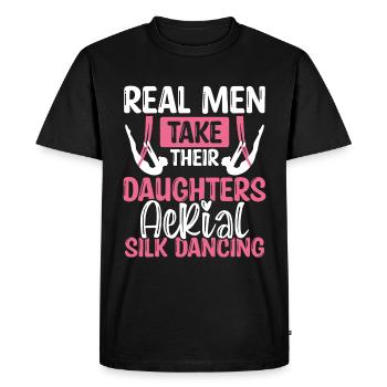 Les danseurs Real Men prennent leur danse aérienne de la soie - T-shirt Premium bio Homme - noir - Devant - Nico (187cm)
