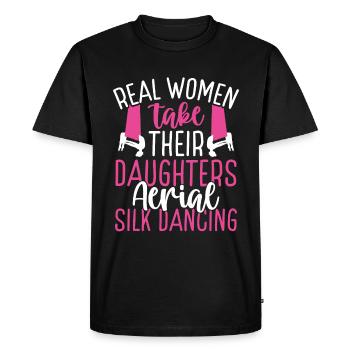 Les danseuses Real Women prennent leur danse aérienne de la soie - T-shirt Premium bio Homme - noir - Devant - Nico (187cm)