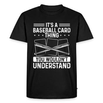 Collection de cartes de baseball Cartes de sport Jeu de cartes - T-shirt Premium bio Homme - noir - Devant - Nico (187cm)