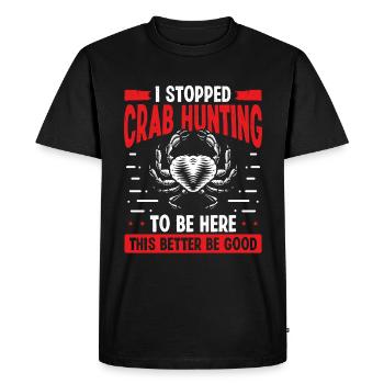 Pêche au crabe Chasse au crabe trop Chasse au crabe - T-shirt Premium bio Homme - noir - Devant - Nico (187cm)
