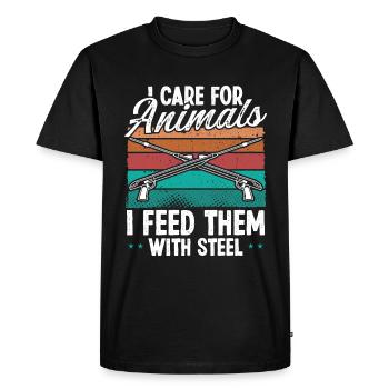 Apnée Apnée Chasseur Spearfisher Spear Fins - T-shirt Premium bio Homme - noir - Devant - Nico (187cm)