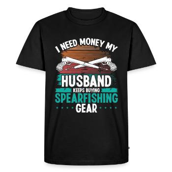 Spearfisher Husband Vintage Freediving Funny - Men's Premium Organic T-Shirt - black - Front - Nico (187cm)