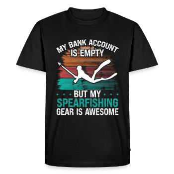 Funny Spearfisher Freediving Apnea Diver Spear - Men's Premium Organic T-Shirt - black - Front - Nico (187cm)