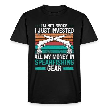 Spearfisher Gear Retro Freediving Vintage - Men's Premium Organic T-Shirt - black - Front - Nico (187cm)