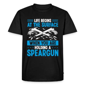 Spearfishing Fins Spearfisher Speargun Apnea Dive - Men's Premium Organic T-Shirt - black - Front - Nico (187cm)