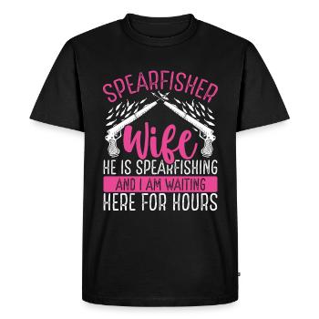Spearfisher Wife Freediving Apnea Diver Speargun - Men's Premium Organic T-Shirt - black - Front - Nico (187cm)