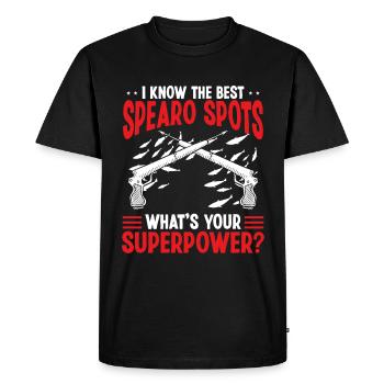 Spearfisher Freediving Apnea Diver Spearfishing - Men's Premium Organic T-Shirt - black - Front - Nico (187cm)