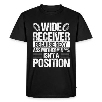 American Football Wide Receiver Gloves Player - Men's Premium Organic T-Shirt - black - Front - Nico (187cm)