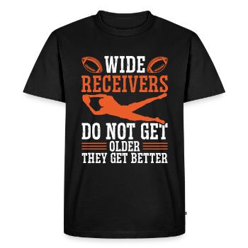 American Football Wide Receiver Training Gloves - Men's Premium Organic T-Shirt - black - Front - Nico (187cm)
