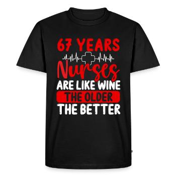 67 Year Old Nurse Appreciation Wine 67 Birthday - Men's Premium Organic T-Shirt - black - Front - Nico (187cm)
