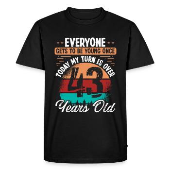 Idée d’anniversaire de 43 ans pour hommes 43 anniversaire - T-shirt Premium bio Homme - noir - Devant - Nico (187cm)