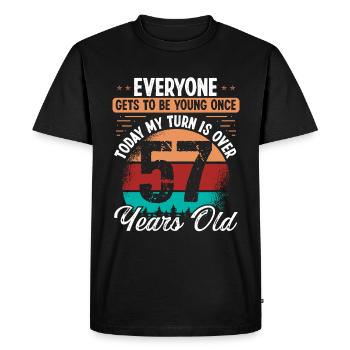 57 Year Old Birthday Idea for Men 57 Birthday - Men's Premium Organic T-Shirt - black - Front - Nico (187cm)