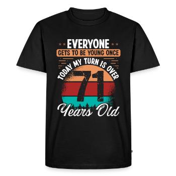 71 Year Old Birthday Idea for Men 71 Birthday - Men's Premium Organic T-Shirt - black - Front - Nico (187cm)