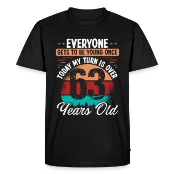 Idée d’anniversaire de 63 ans pour hommes 63 anniversaire - T-shirt Premium bio Homme - noir - Devant - Nico (187cm)