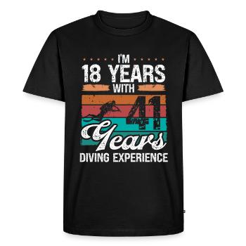 59 Idée d’anniversaire Plongée sous-marine Plongeur de 59 ans - T-shirt Premium bio Homme - noir - Devant - Nico (187cm)