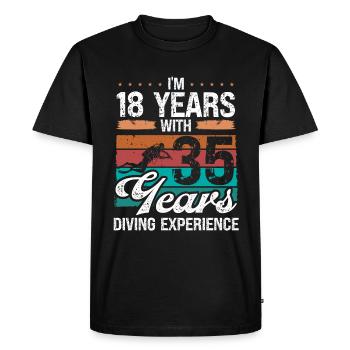53 Idée d’anniversaire Plongée sous-marine Plongeur de 53 ans - T-shirt Premium bio Homme - noir - Devant - Nico (187cm)