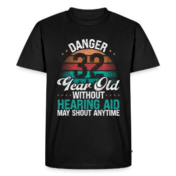 32 Idée d’anniversaire L’humour peut crier drôle 32 ans - T-shirt Premium bio Homme - noir - Devant - Nico (187cm)