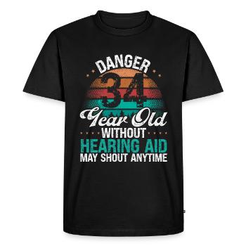 34 Idée d’anniversaire L’humour peut crier drôle 34 ans - T-shirt Premium bio Homme - noir - Devant - Nico (187cm)