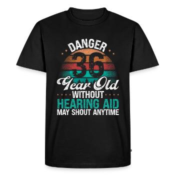 36 Idée d’anniversaire L’humour peut crier drôle 36 ans - T-shirt Premium bio Homme - noir - Devant - Nico (187cm)