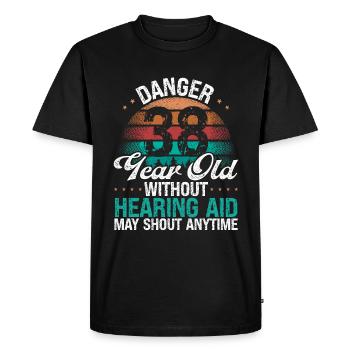 38 Idée d’anniversaire L’humour peut crier drôle 38 ans - T-shirt Premium bio Homme - noir - Devant - Nico (187cm)