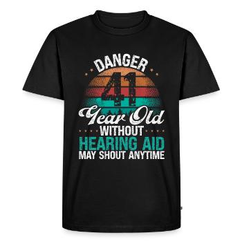 41 Idée d’anniversaire L’humour peut crier drôle 41 ans - T-shirt Premium bio Homme - noir - Devant - Nico (187cm)