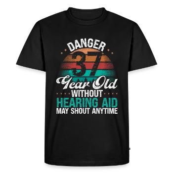 37 Idée d’anniversaire L’humour peut crier drôle 37 ans - T-shirt Premium bio Homme - noir - Devant - Nico (187cm)
