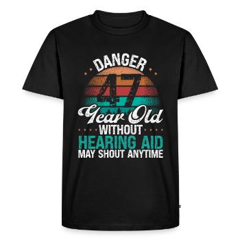 47 Idée d’anniversaire L’humour peut crier drôle 47 ans - T-shirt Premium bio Homme - noir - Devant - Nico (187cm)
