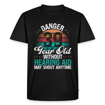 39 Idée d’anniversaire L’humour peut crier drôle 39 ans - T-shirt Premium bio Homme - noir - Devant - Nico (187cm)