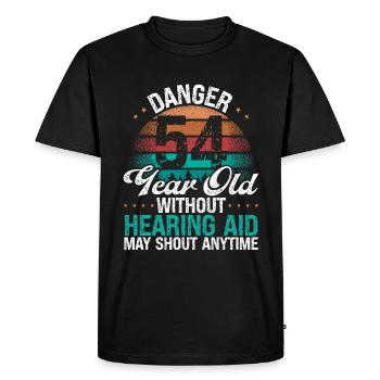 54 Idée d’anniversaire L’humour peut crier drôle 54 ans - T-shirt Premium bio Homme - noir - Devant - Nico (187cm)