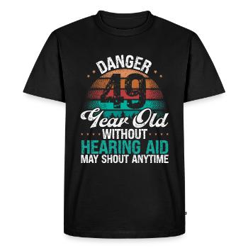 49 Idée d’anniversaire L’humour peut crier drôle 49 ans - T-shirt Premium bio Homme - noir - Devant - Nico (187cm)