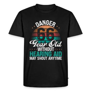 66 Idée d’anniversaire L’humour peut crier drôle 66 ans - T-shirt Premium bio Homme - noir - Devant - Nico (187cm)