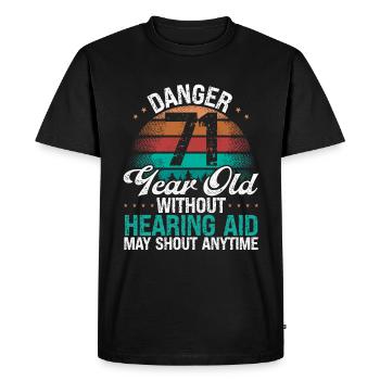 71 Idée d’anniversaire L’humour peut crier drôle 71 ans - T-shirt Premium bio Homme - noir - Devant - Nico (187cm)