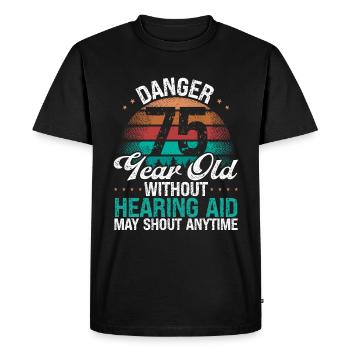 75 Idée d’anniversaire L’humour peut crier drôle 75 ans - T-shirt Premium bio Homme - noir - Devant - Nico (187cm)