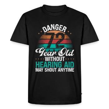72 Idée d’anniversaire L’humour peut crier drôle 72 ans - T-shirt Premium bio Homme - noir - Devant - Nico (187cm)