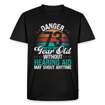 73 Idée d’anniversaire L’humour peut crier drôle 73 ans - T-shirt Premium bio Homme - noir - Devant - Nico (187cm)
