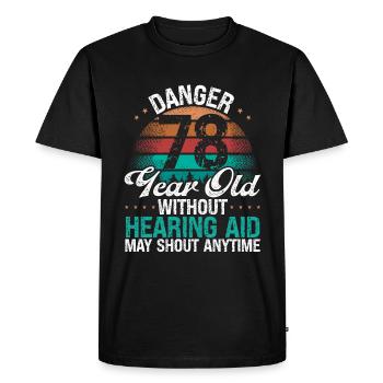 78 Idée d’anniversaire L’humour peut crier drôle 78 ans - T-shirt Premium bio Homme - noir - Devant - Nico (187cm)