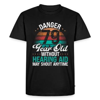 79 Idée d’anniversaire L’humour peut crier drôle 79 ans - T-shirt Premium bio Homme - noir - Devant - Nico (187cm)