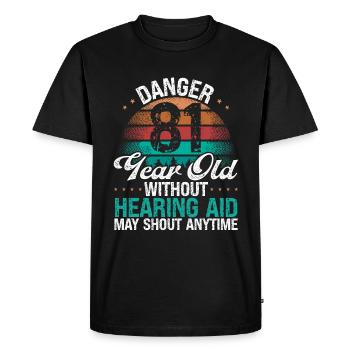 81 Idée d’anniversaire L’humour peut crier drôle 81 ans - T-shirt Premium bio Homme - noir - Devant - Nico (187cm)