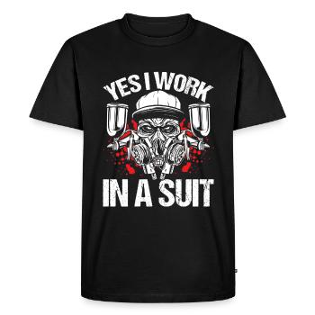 Peintre de voiture Dessinateur de véhicule Technicien de carrosserie - T-shirt Premium bio Homme - noir - Devant - Nico (187cm)